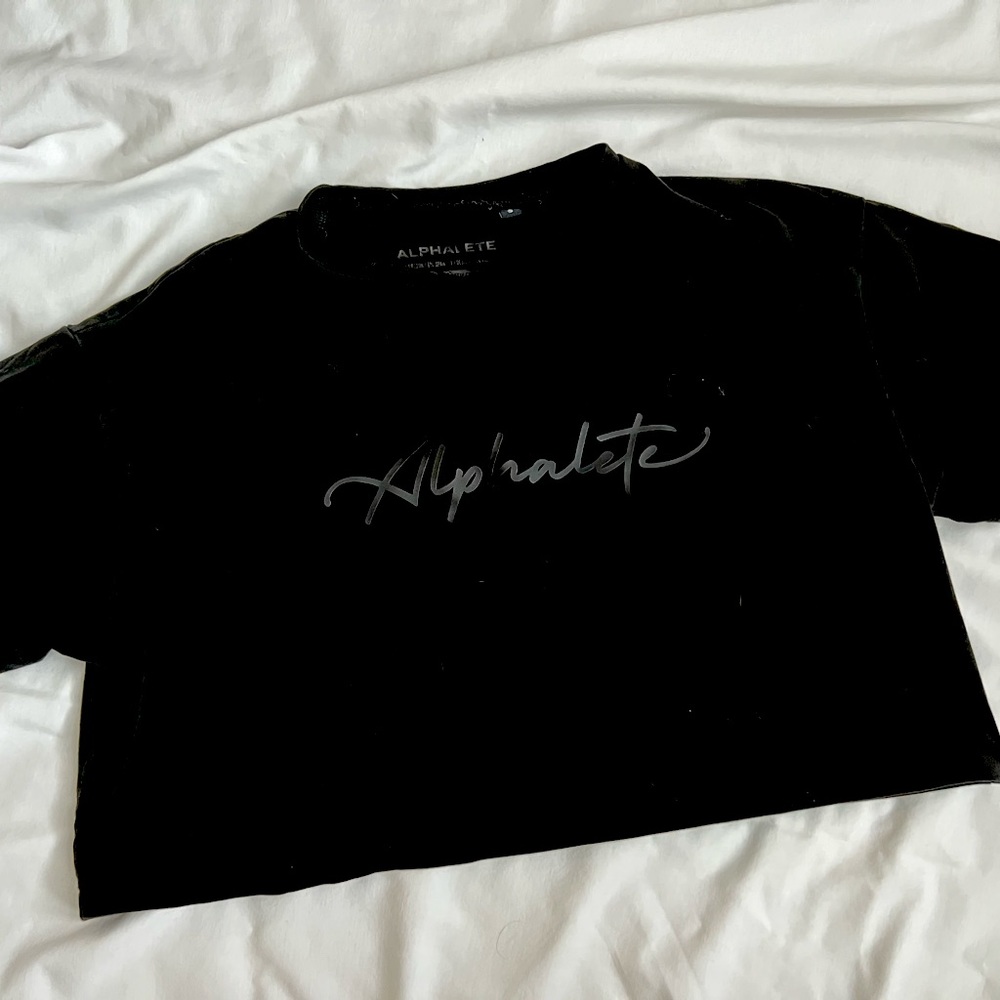 Black Alphalete Crop Top
